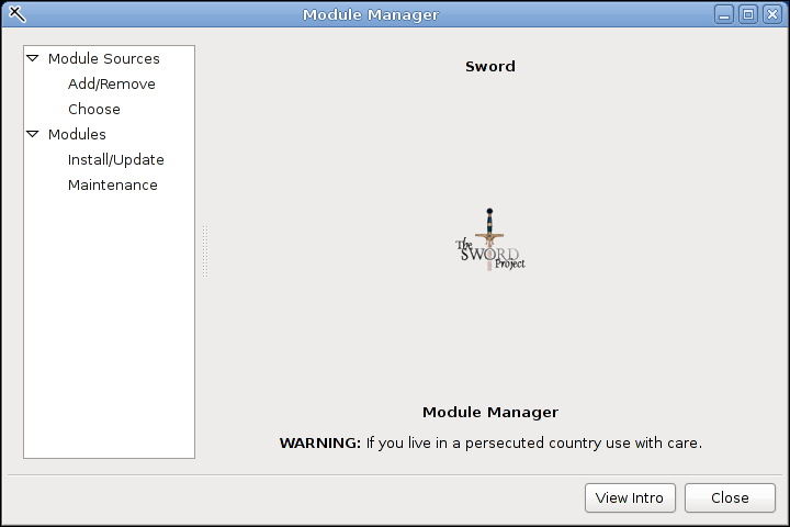 The Module Manager Dialog